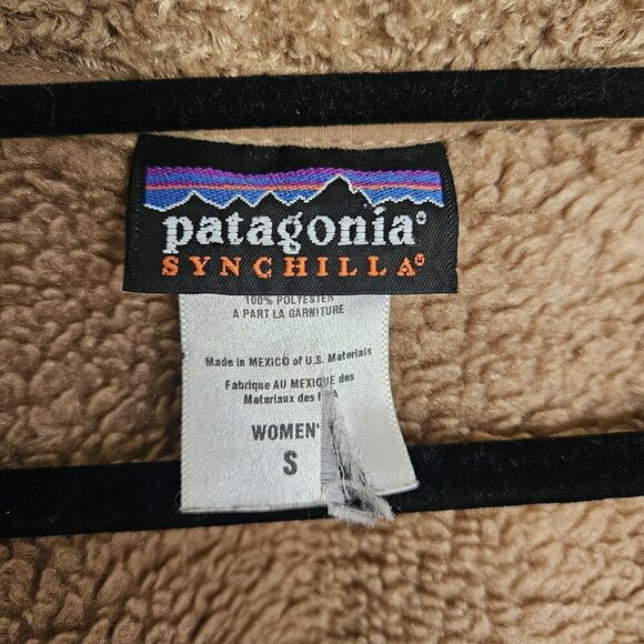 Patagonia Women’s Synchilla Teddy Bear Fleece Jacket Size Small Brown Sherpa - Picture 7 of 10
